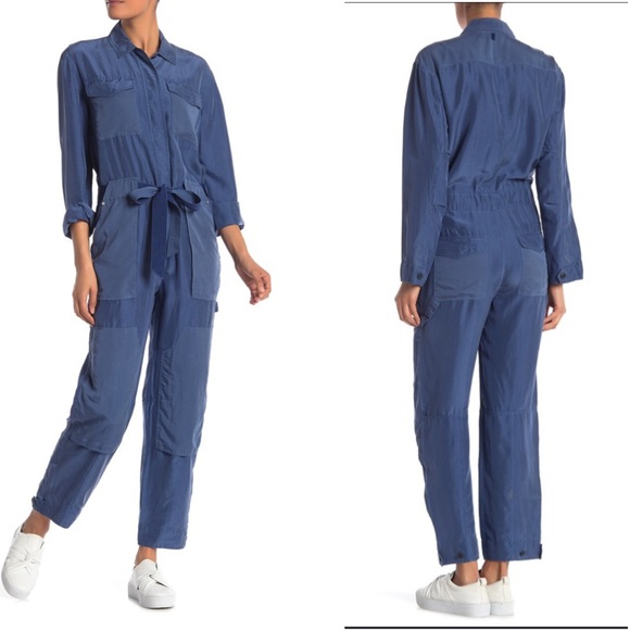 NWT Rag & Bone Henri Tie-Front Silk Jumpsuit - Picture 1 of 7